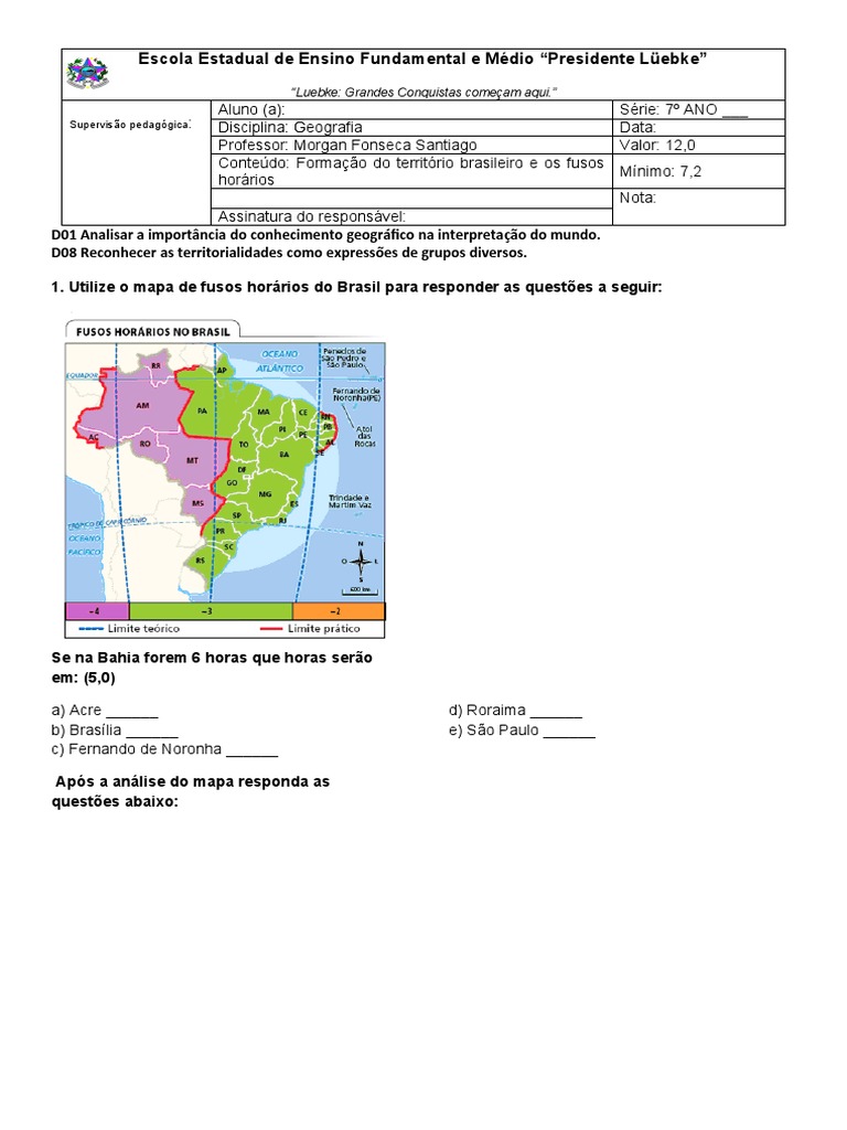 Formação Territorial do Brasil - 7º Ano | PDF | Trópicos | Brasil