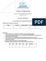 Physics I Fall 2013-2014 First Midterm Examination