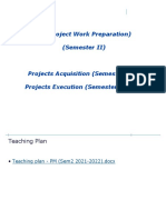 PM (Project Work Preparation) (Semester II)