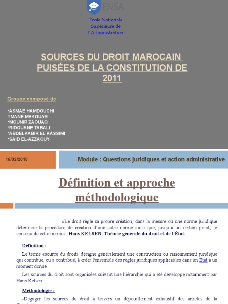 Exposé Sources Du Droit - 1 | PDF | Loi | Sources de loi
