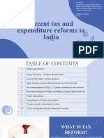 Recent Tax and Expenditure Reforms in India