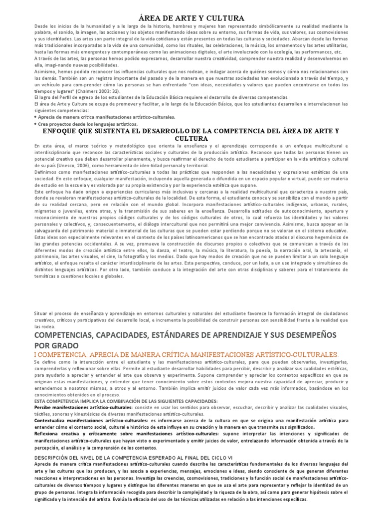 Arte y Cultura en Educación Básica | PDF | Aprendizaje | Método de ...