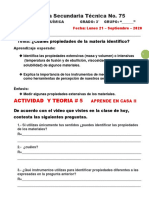 ACTIVIDAD # 5 APRENDE EN CASA Lunes 21 - Septiembre 2020