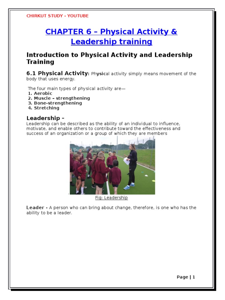 Chapter 6 Physical Activity Leadership Training | PDF | Leadership ...