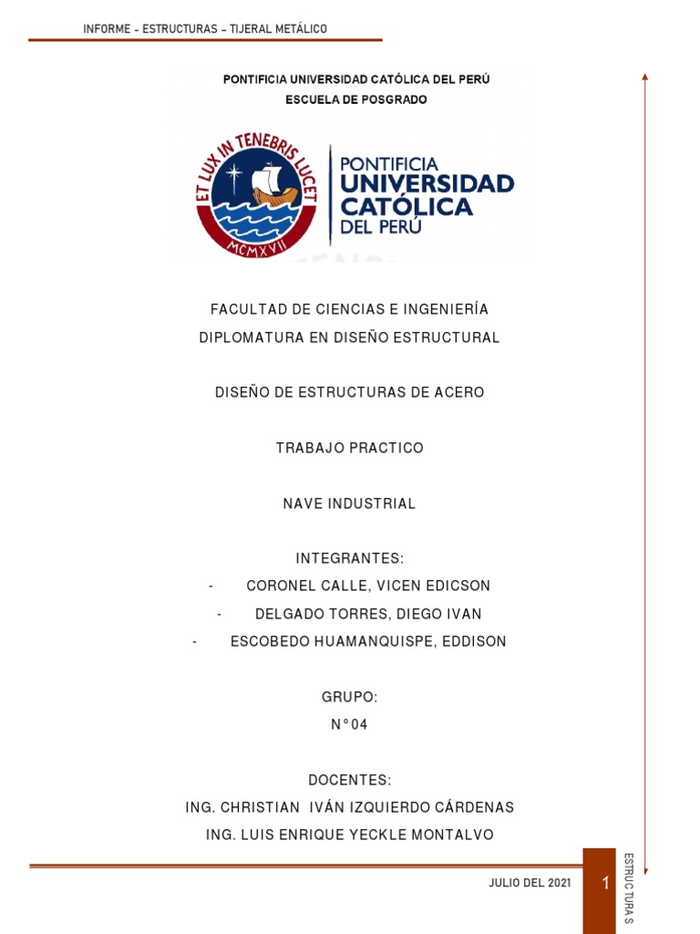 Diseño estructural de tijerales metálicos para techado de nave