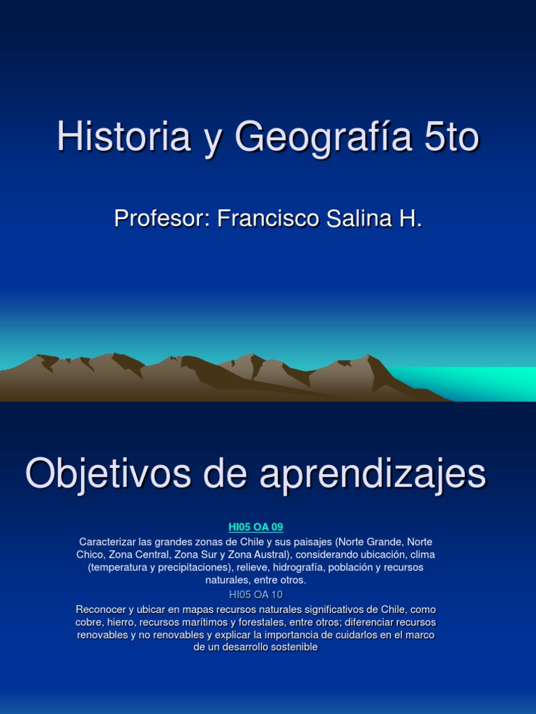 Historia PPT 5to Basico Abril PDF Chile Isla