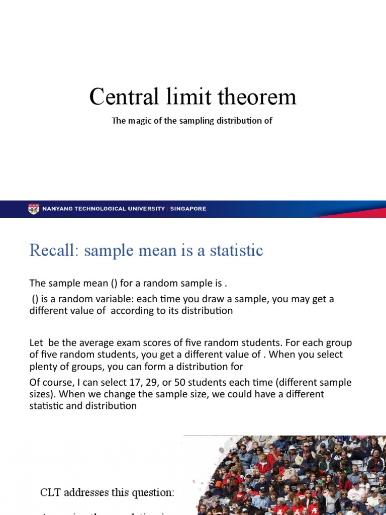Central Limit Theorem Explained | PDF | Probability Distribution | Variance