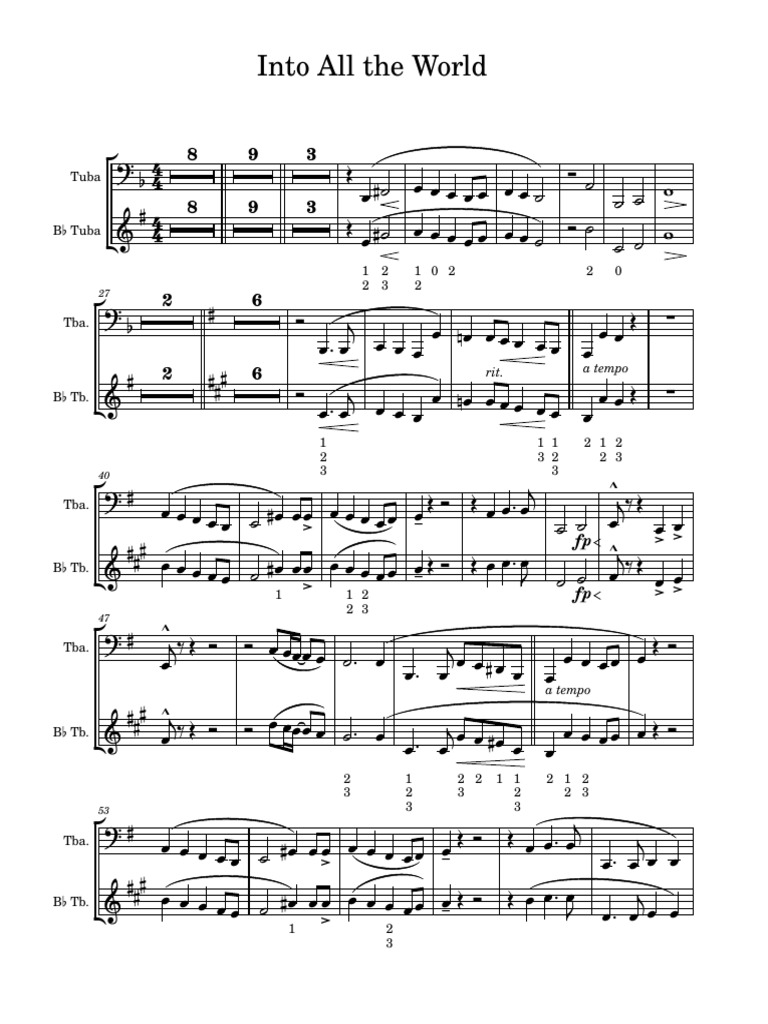 TubaEuphonium Into All The World PDF Elements Of Music Music