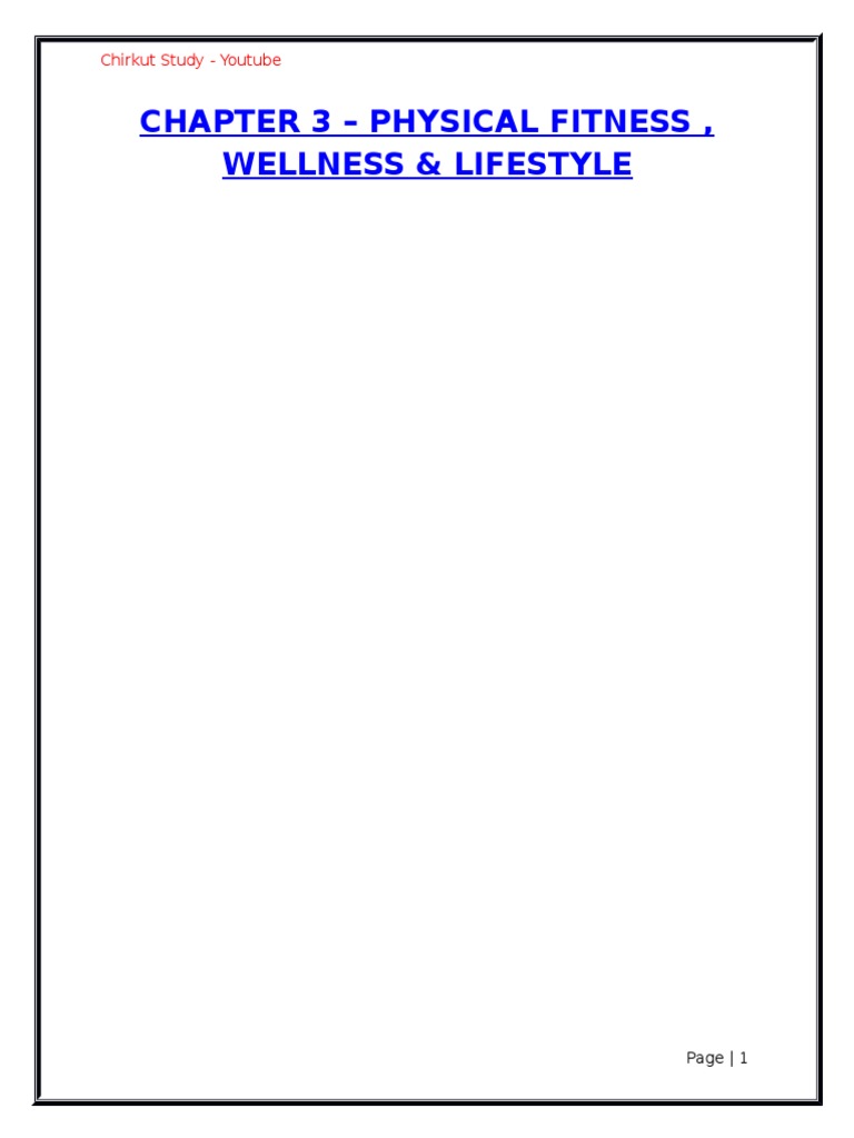 CHAPTER 3 Physical Fitness Wellness Lifestyle | PDF | Self-Improvement ...