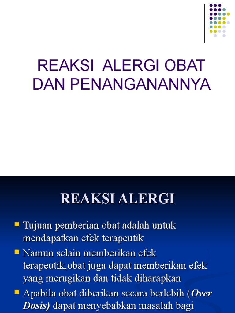 Penanganan Reaksi Alergi Obat | PDF | Kesehatan Holistik