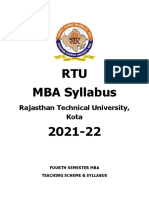 Mba Syllabus 4TH Semester