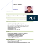 Curriculum Vitae: Automation, Java, Manual Testing, QA Technology, Test Engineer, Core Java, Auto