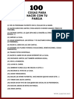 100 Cosas para Hacer Con Tu Pareja - Lista PDF - Blanco y Negro - Zabeton Blog