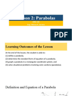 Lesson 2: Parabolas: EPBC 100 Engr. Melissa R. Serrano