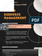 Unit 1: Definition and Scope of HRM