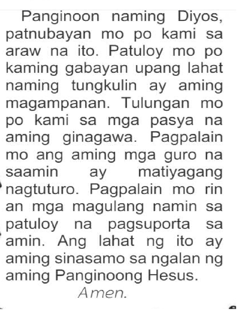 Tagalog prayer pdf