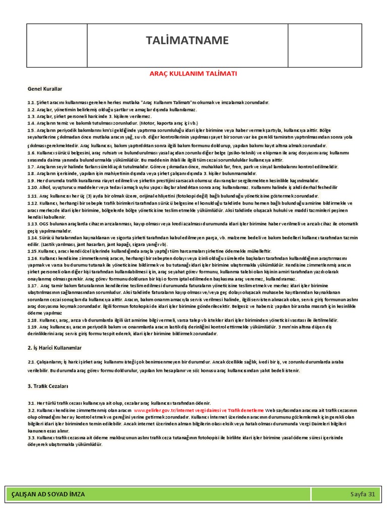 Talimatlar | PDF