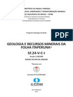 Geologia e Recursos da Folha Itaperuna RJ