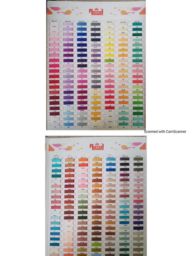 Royal Polyester Thread Color Sheet | PDF