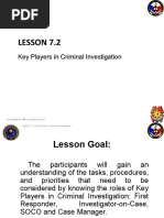 Lesson 7.2: Key Players in Criminal Investigation