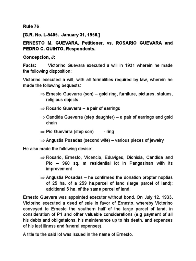 Guevrra V Guevarra PDF Will And Testament Probate