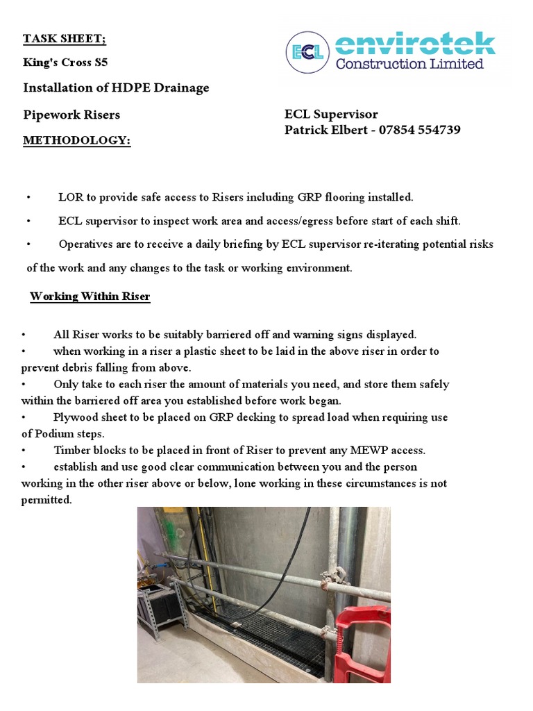 Riser Work Safety and Risk Assessment | PDF | Personal Protective ...
