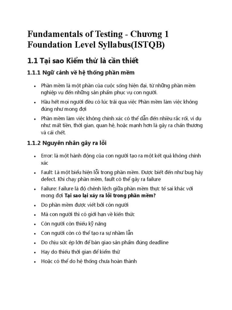 Fundamentals of Testing PDF