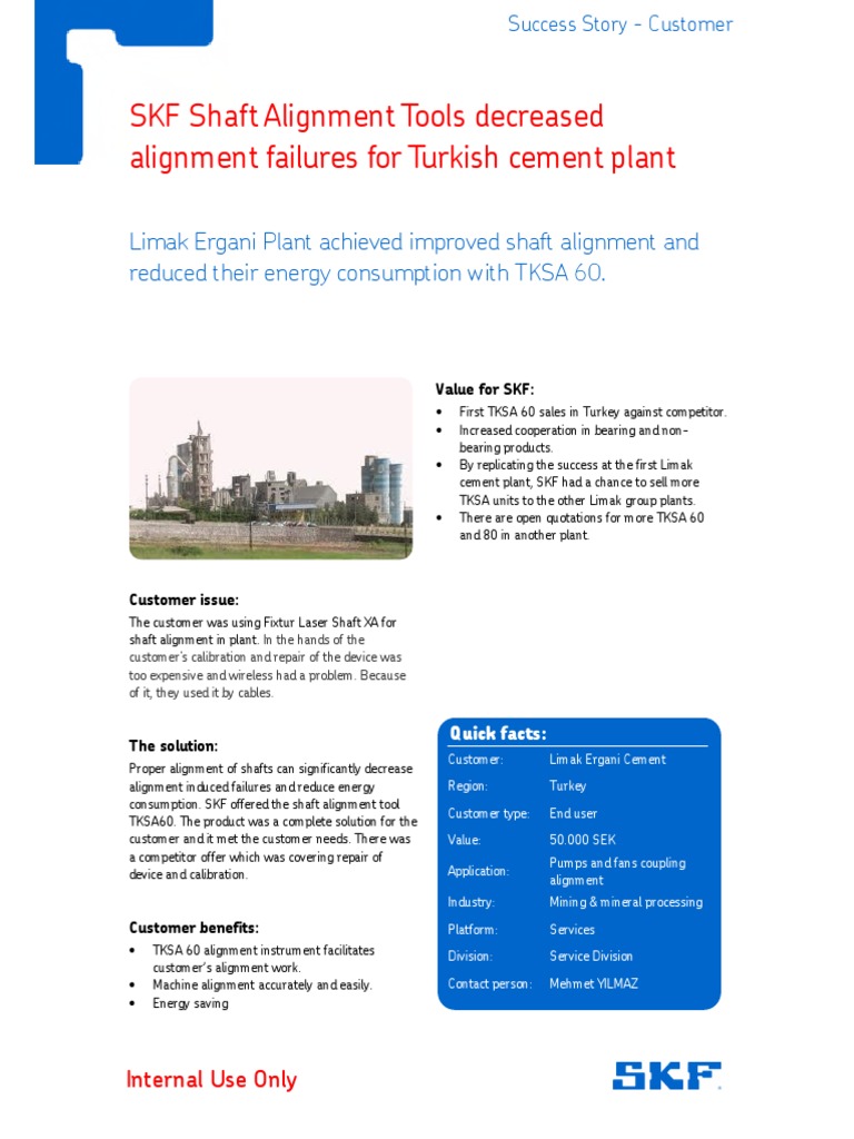 SKF Shaft Alignment Tools Decreased Alignment Failures For Turkish ...