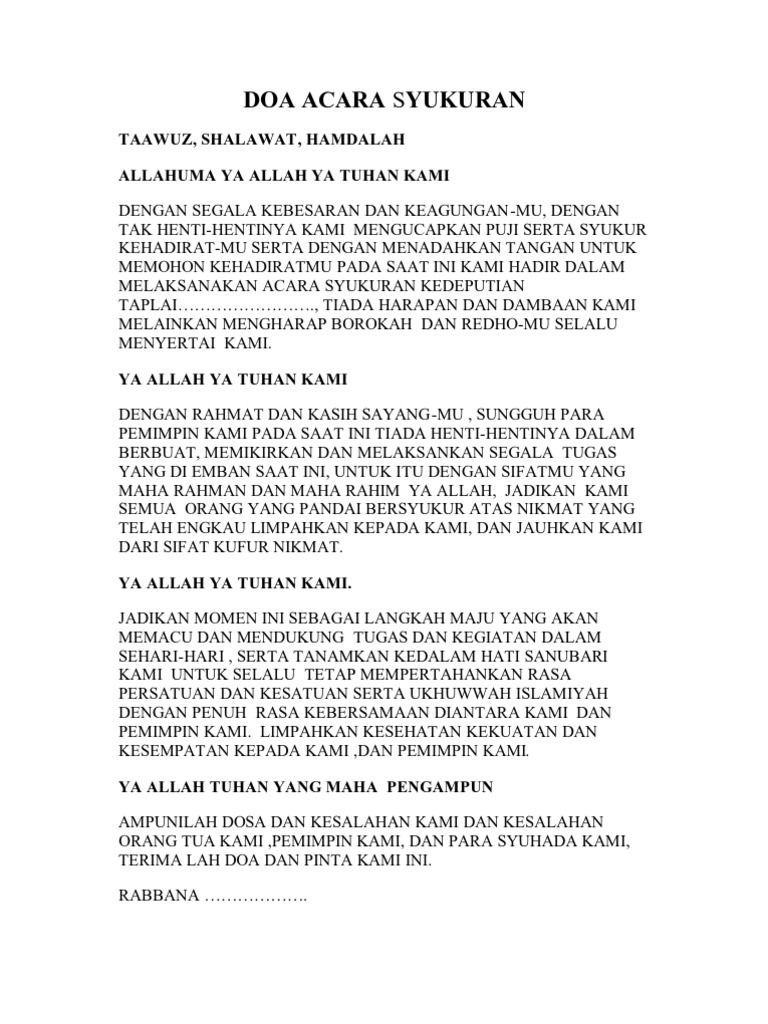 Contoh Kata Sambutan Acara Syukuran Kristen