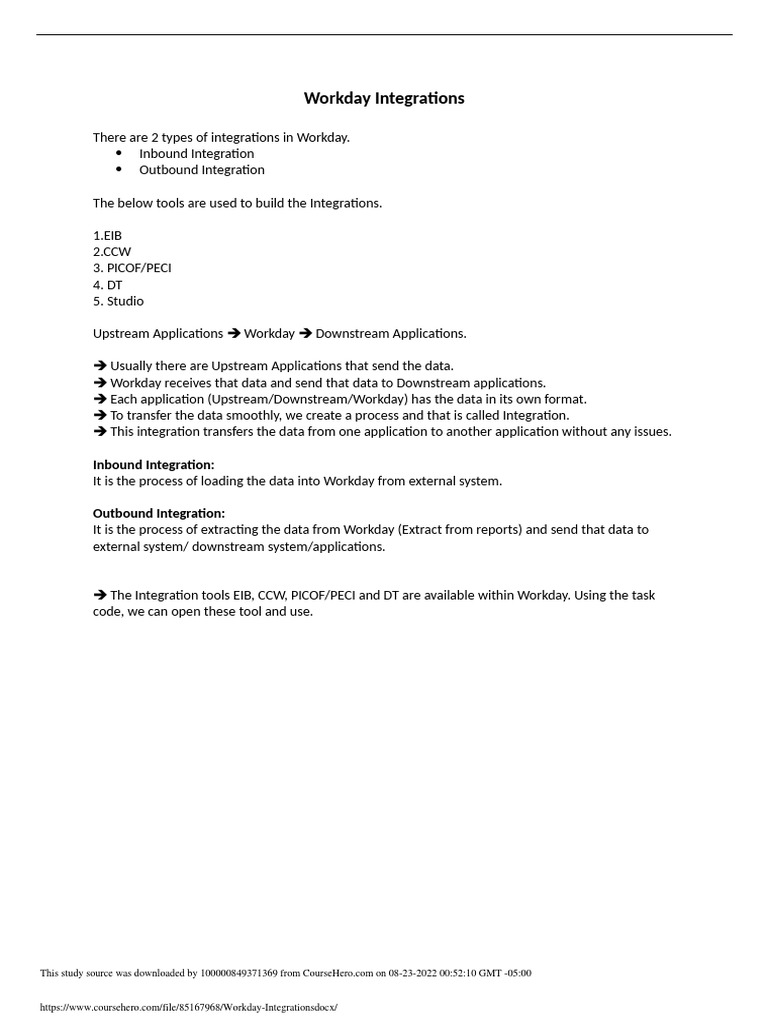 Workday Inbound and Outbound Integrations | PDF | Computers