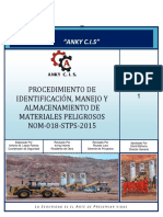 Procedimiento de Identificacion, Manejo de RP, Almacenamiento de RP y Sustancias Quimicas.