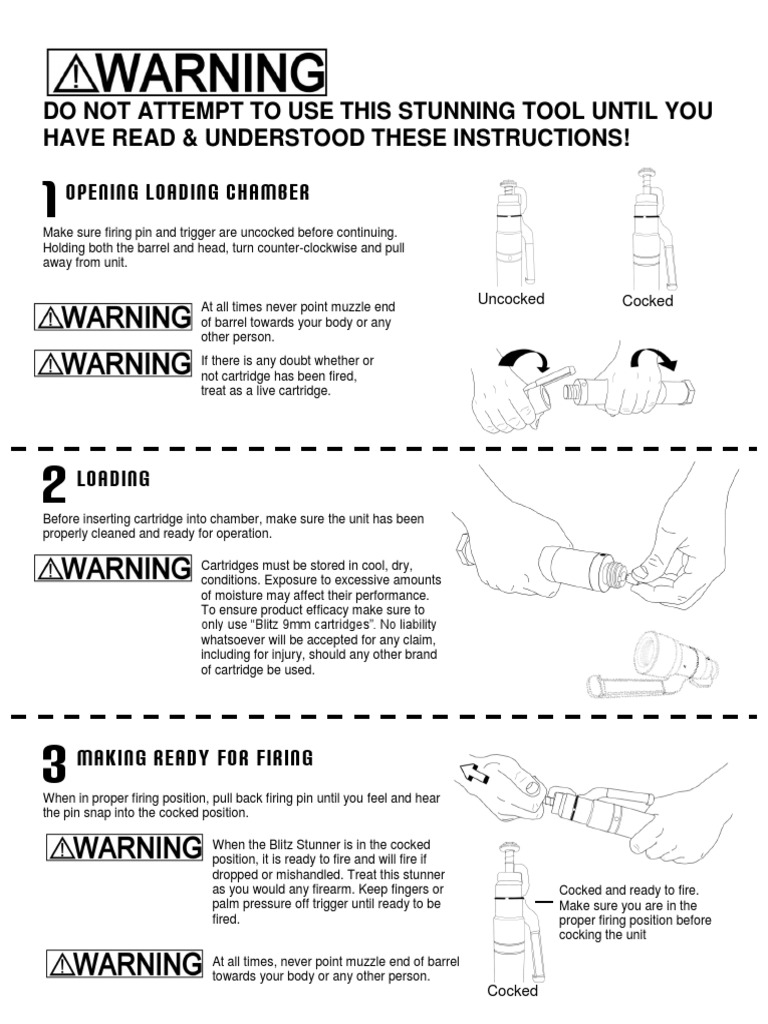 BlitzKerner Captive Bolt Stunner Important Safety PDF Gun Barrel Cartridge (Firearms)