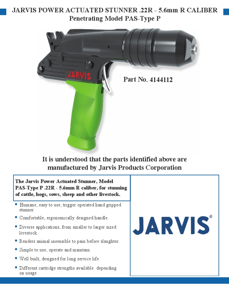 Jarvis .22R Captive Bolt Stunner Details | PDF | Caliber | Cartridge ...