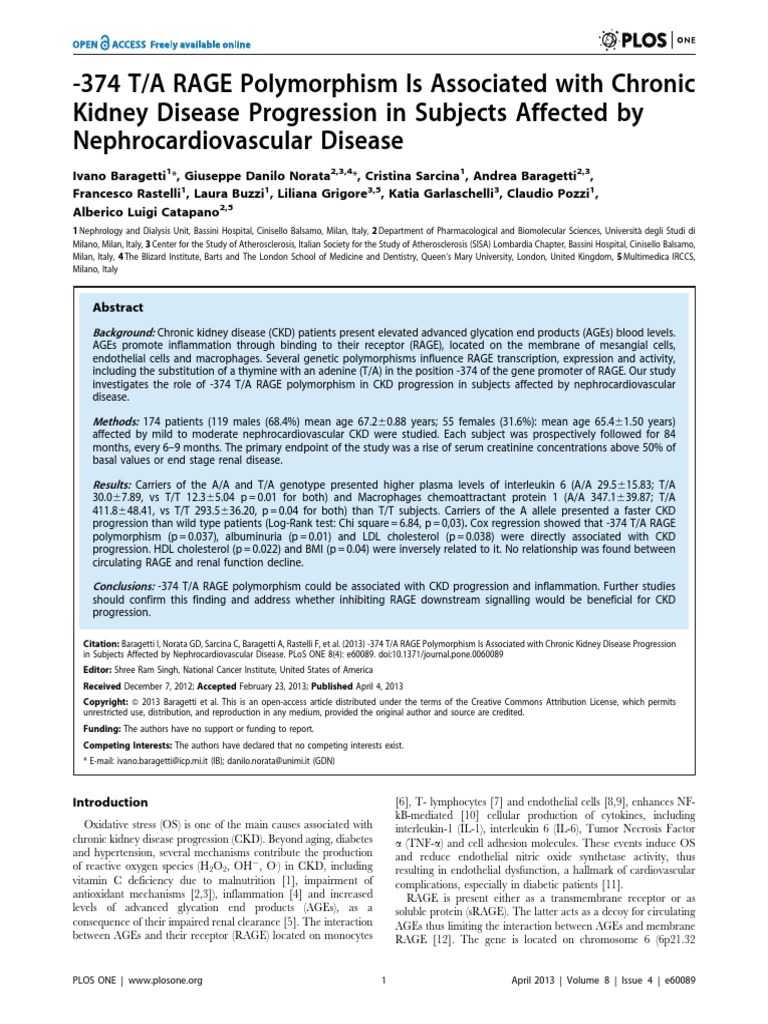 I.Baragetti - 374 TA RAGE Polymorphism Associated With CKD Progression ...