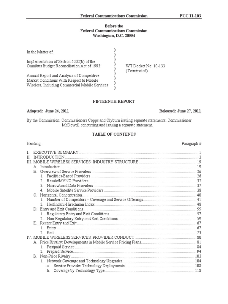 FCC Report On Wireless Market | PDF | Wi Max | Mobile App