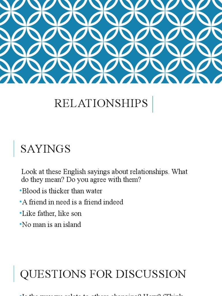 Relationships Conversation | PDF | Friendship | Linguistics