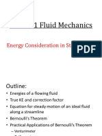 CE-2101 Fluid Mechanics: Energy Consideration in Steady Flow
