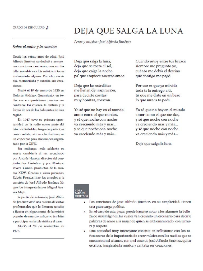 Letra Deja Que Salga La Luna PDF