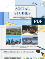 Social Studies 1stQ Lesson 2 - Composition of A Community and Duties of Different Institutions