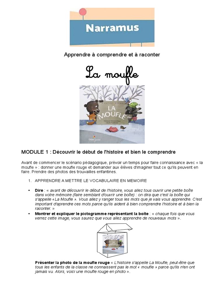 Histoire De La Moufle A Imprimer Narramus La Moufle | PDF