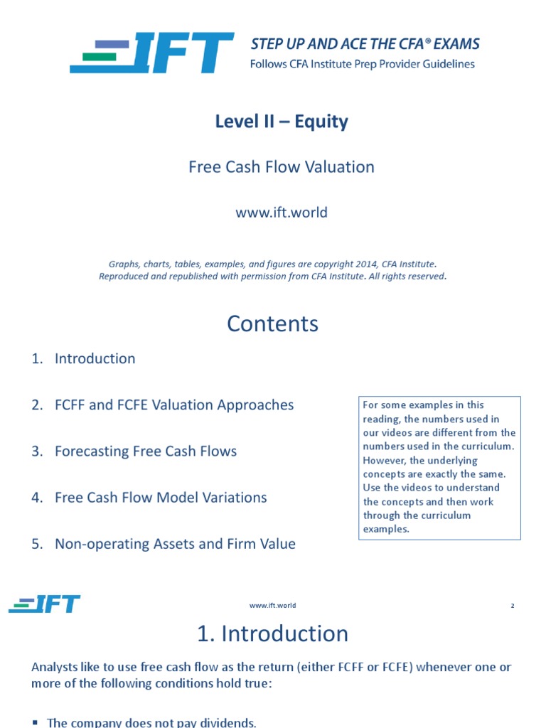 Level II - Equity: Free Cash Flow Valuation | PDF | Free Cash Flow ...