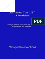 Lives Saved Tool (List) : A Few Details: What You Need To Know To Actually Make This Program Work and Work Well