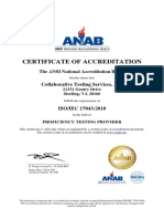 Certificado de Acreditación Collaborative Testing Services Inc