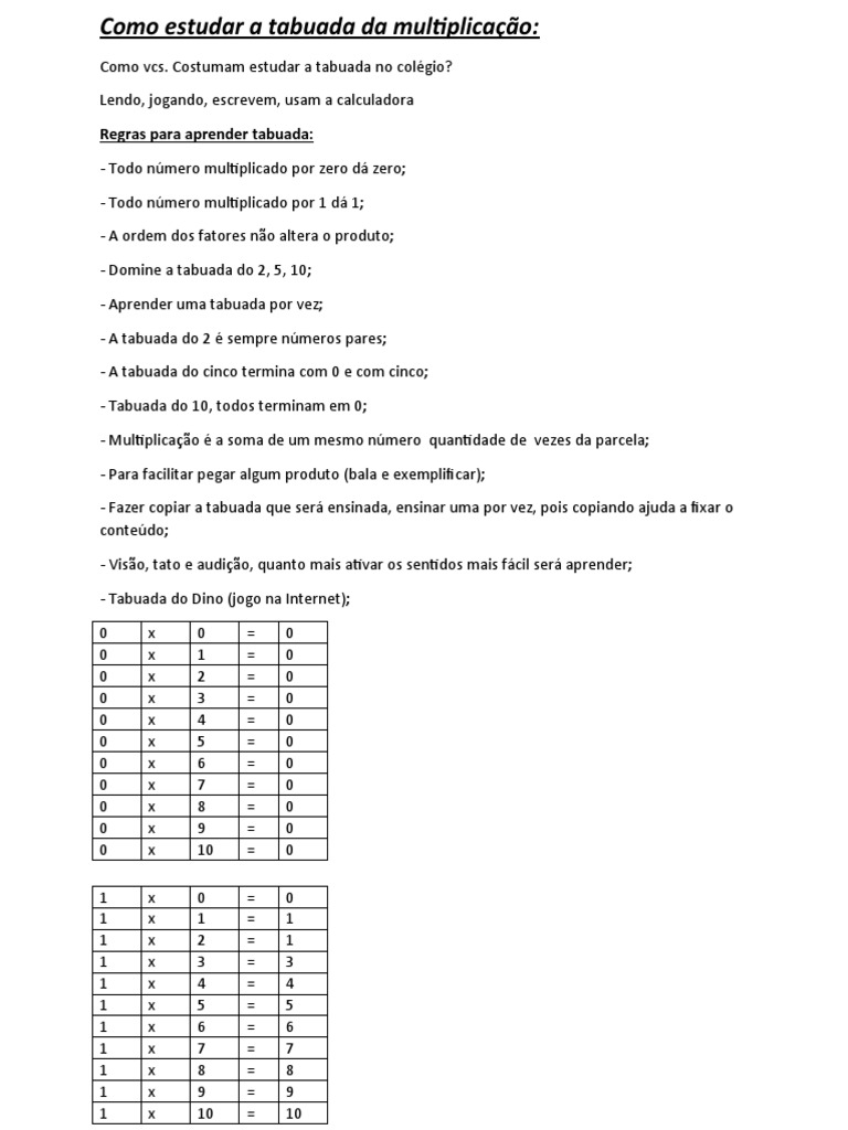 Jogo Tabuada Multiplicação (6) Questionário