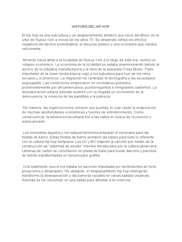 Historia Del Hip Hop y El House | PDF | Música hip-hop | Música electrónica