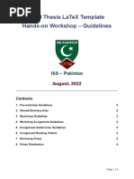 Utm Thesis Latex Template Hands-On Workshop - Guidelines: Iss - Pakistan