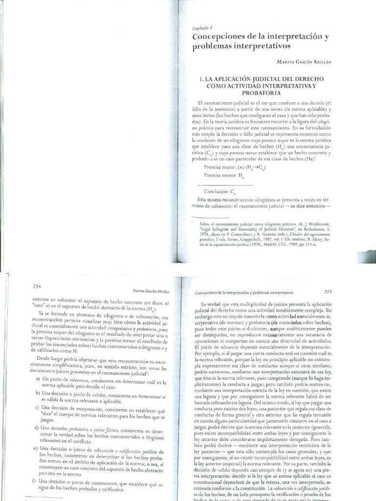 Argumentación Jurídica (Cap. 8 y 9) - M. Gascón y Otros | PDF | Juez ...