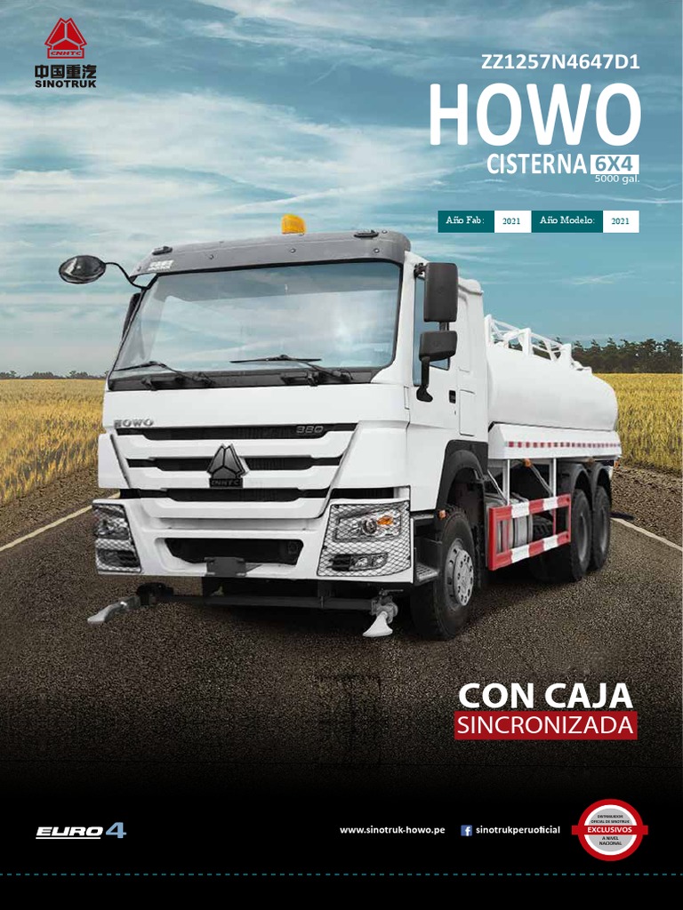 Especificaciones del Camión Howo 6x4 | PDF | Eje | Camión