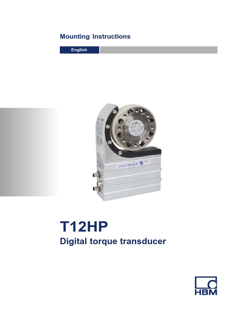 Mounting Instructions Digital Torque Transducer PDF Screw Low