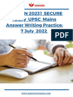 7 July 2022 Mission 2023 SECURE Daily UPSC Mains Answer Writing